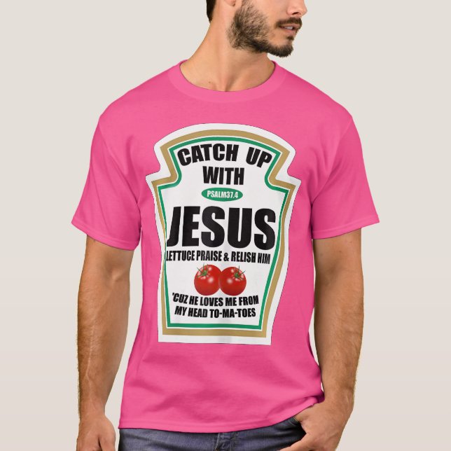 Camiseta Mujeres Cristianas Se Ponen Al Día Con Jesús Ketch (Anverso)