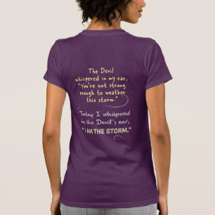 Camiseta Mujeres Cristianas Soy la Tormenta Susurré al Diab