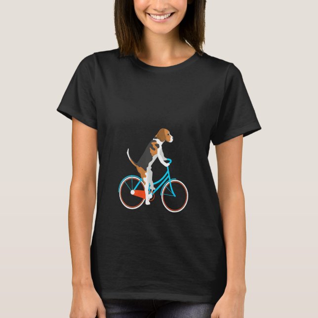 Camiseta Mujeres Curiosas Bicicletas Bicicleta Perro Beagle (Anverso)