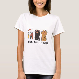 Camiseta Mujeres curiosas tijeras de papel de rock para gat