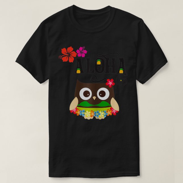 CAMISETA MUJERES CUTAN LOS REGALOS TROPICAL HAWAIAN OWL LUA (Diseño del anverso)