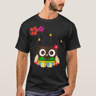 CAMISETA MUJERES CUTAN LOS REGALOS TROPICAL HAWAIAN OWL LUA