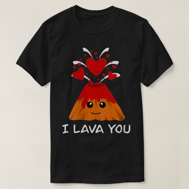 Camiseta Mujeres Cute Lava Día Volcán Amor Pareja San Valen (Diseño del anverso)