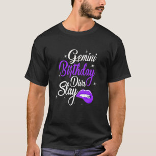 Camiseta Mujeres Cute Lip Imprimir Gemini Reina Mayo Chica