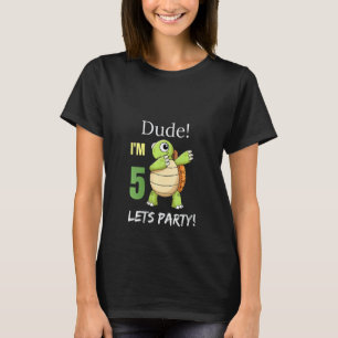 Camiseta Mujeres Cute Niños Tío Soy 5 Tortuga Dabbing 5 Bi