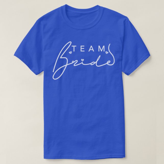 Camiseta Mujeres Cute Team Bride Cursive Font Bachelor de C (Diseño del anverso)
