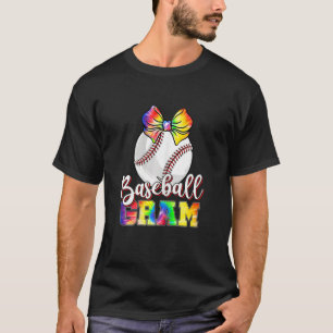 Camiseta Mujeres Cute Tie Dye Softball Gram Béisbol Madre