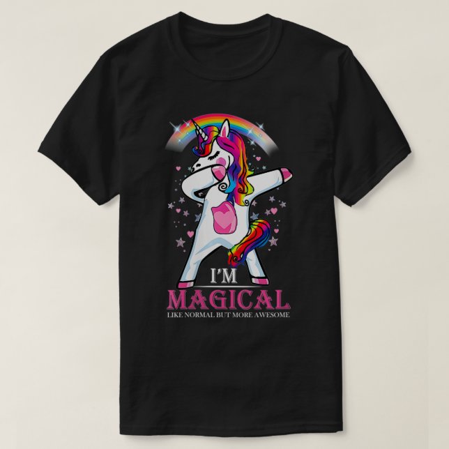 Camiseta Mujeres Dabbing I M Magical Rainbow Unicorn Magic  (Diseño del anverso)