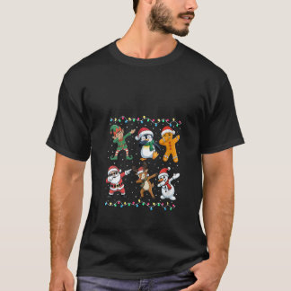 Camiseta Mujeres Dabbing Santa Elf Amigos Niños Chicas Homb