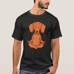 Camiseta Mujeres Dachshund Perro Salchicha Yoga Meditación