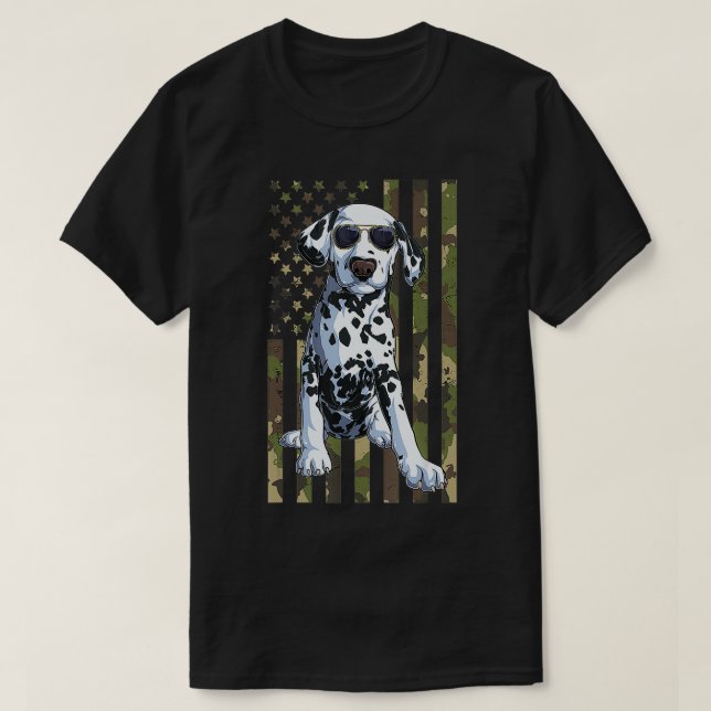 Camiseta Mujeres dálmatas dálmatas papá mamá Camo USA Fla (Diseño del anverso)