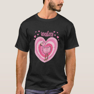 Camiseta Mujeres de 17 años Cute Flamingo Chica de cumpleañ