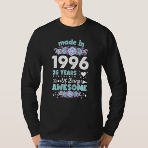 Camiseta Mujeres De 26 Años De Edad 26º Nacido En 1996 Wo