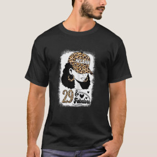 Camiseta Mujeres de 29 años Fabuloso Messy Bun Afro Leopar
