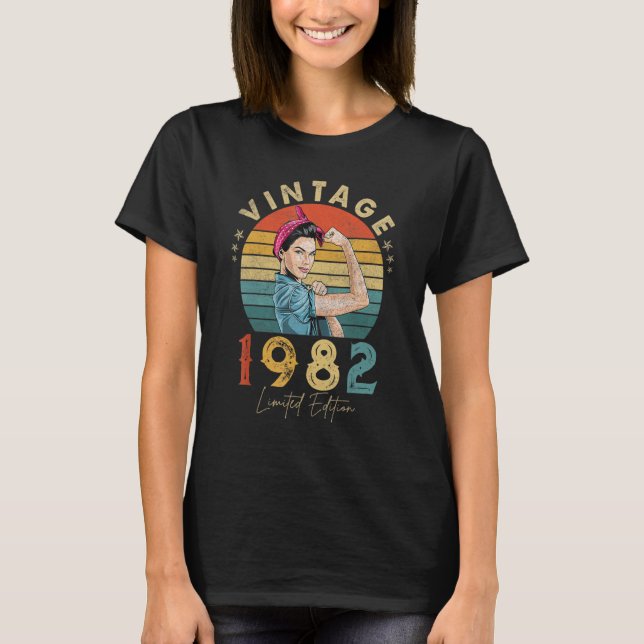 Camiseta Mujeres de 40 años de edad asombrosas desde 1982 4 (Anverso)