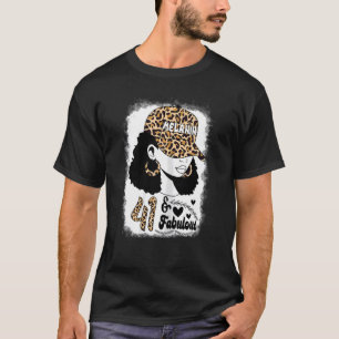 Camiseta Mujeres de 41 años Fabuloso Messy Bun Afro Leopar