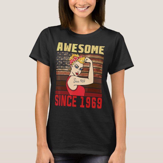 Camiseta Mujeres de 53 años de edad asombrosas desde 1969 (Anverso)