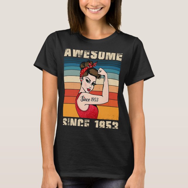 Camiseta Mujeres de 70 años de edad increíbles desde 1953 7 (Anverso)