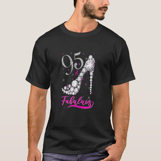 Camiseta Mujeres De 95 Años De Edad Fabulosos Zapatos De Co (Anverso)