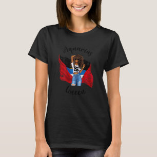 Camiseta Mujeres de Antiguo Acuario Reina Afro Afro Zodiac