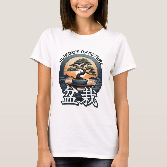 Camiseta Mujeres de arte de Bonsai blancas (Anverso)
