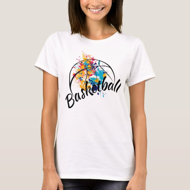 Camiseta Mujeres de baloncesto acuarela (Anverso)
