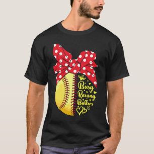 Camiseta Mujeres de béisbol de Softball ocupadas elevando b