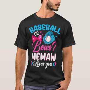 Camiseta Mujeres De Béisbol O Bows Memaw Te Ama Género Rev