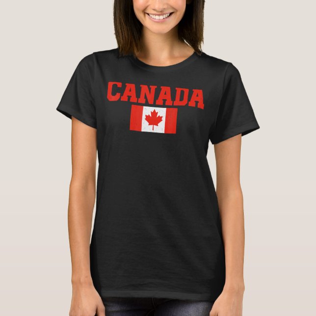 Camiseta Mujeres de Canadá Hombres Niños Bandera Roja de Ho (Anverso)
