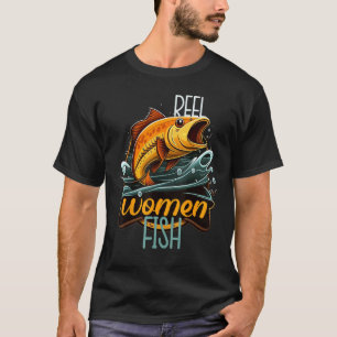 Camiseta Mujeres de carrete pescan pescador pesca amor al a