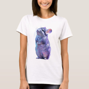 Camiseta Mujeres de chinchilla artísticas acuarelas vibrant