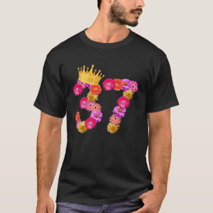 Camiseta Mujeres de cumpleaños de 37 años flan corona es mi
