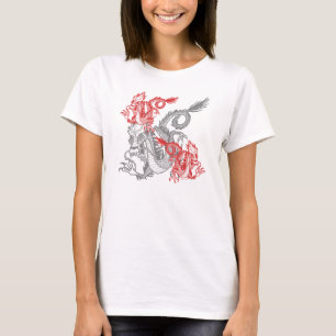 Camiseta Mujeres de Dragón Rojo Chino
