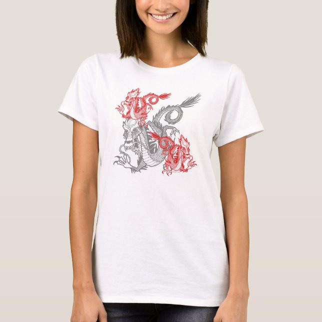 Camiseta Mujeres de Dragón Rojo Chino (Anverso)