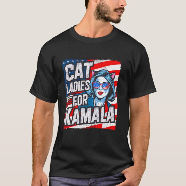Camiseta Mujeres De Gato Sin Hijos Para Las Votaciones De K (Anverso)
