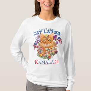 Camiseta Mujeres De Gato Sin Niños Votando Por Kamala Harri