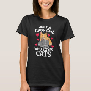 Camiseta Mujeres De Gatos Animales Sólo Una Chica Cuta Que 