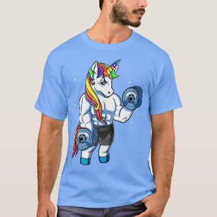 Camiseta Mujeres de gimnasio Unicornio con pesas en altitud