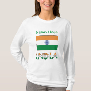 Camiseta Mujeres de la bandera india y la personalización v