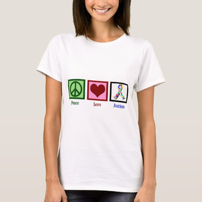 Camiseta Mujeres de la conciencia del autismo del amor de (Anverso)