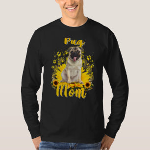 Camiseta Mujeres de la madre del perro de la pug del giraso