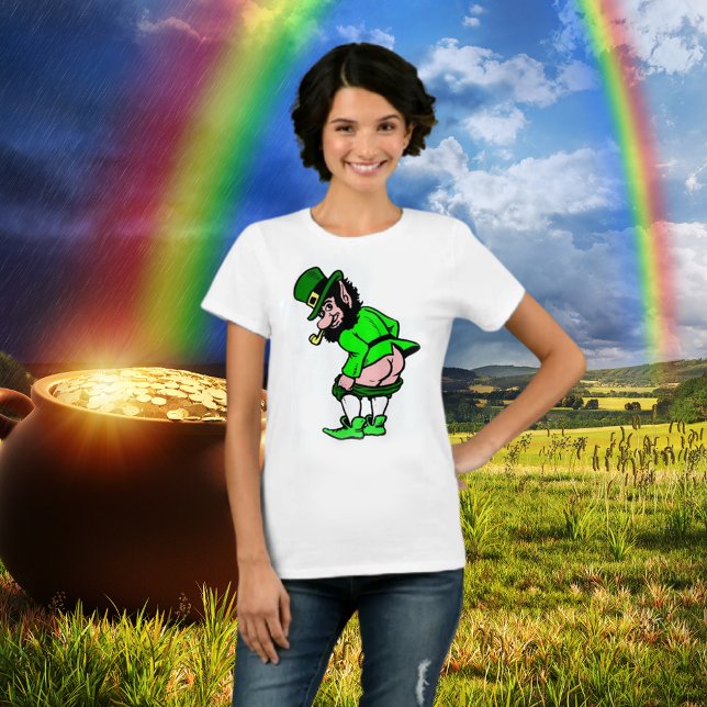 Camiseta Mujeres de Leprechaun Mooning (Mooning Leprechaun Women's T-Shirt)