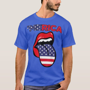Camiseta Mujeres De Merica Levantan Bandera Estadounidense 
