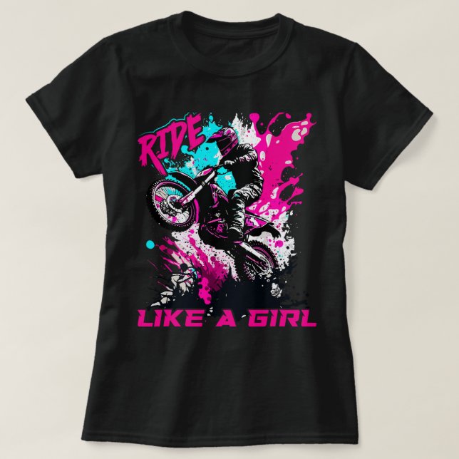Camiseta Mujeres de Motocross montan como una moto de tierr (Diseño del anverso)