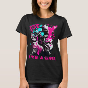 Camiseta Mujeres de Motocross montan como una moto de tierr