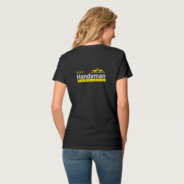 Camiseta Mujeres de negocios de Handyman Vneck - Empresas d (Reverso completo)