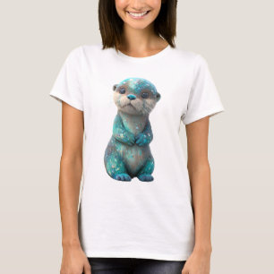 Camiseta Mujeres de nutria espacial celestial glaseada de g