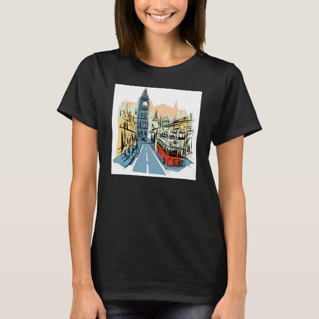 Camiseta Mujeres de paisajes urbanos de Londres Inglaterra (Anverso)