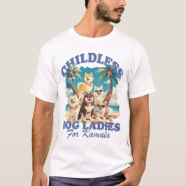 Camiseta Mujeres de perros sin hijos Retro Kamala