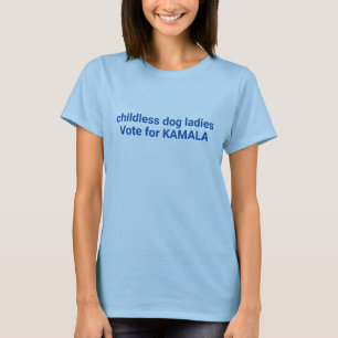 Camiseta Mujeres de perros sin hijos votan por Kamala azul